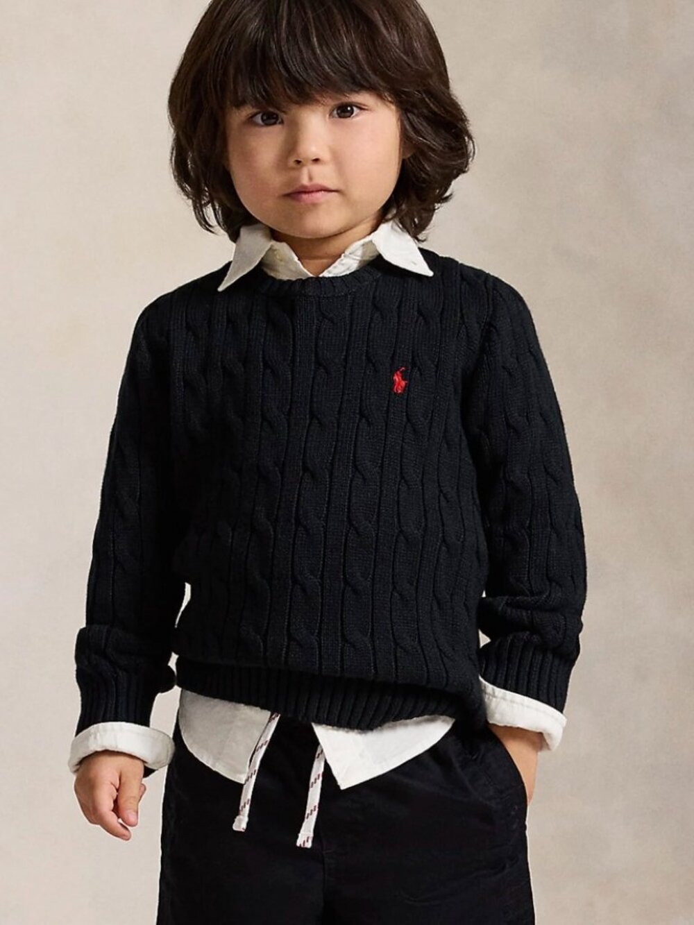 Polo Ralph Lauren Knit Sweater w/ Embroidered Logo - Black